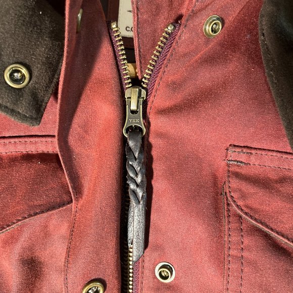 Womens Moorcroft Jacket + Hood SMALL Red Burgundy Outerwear Chore Wax Canvas NEW - Picture 6 of 16